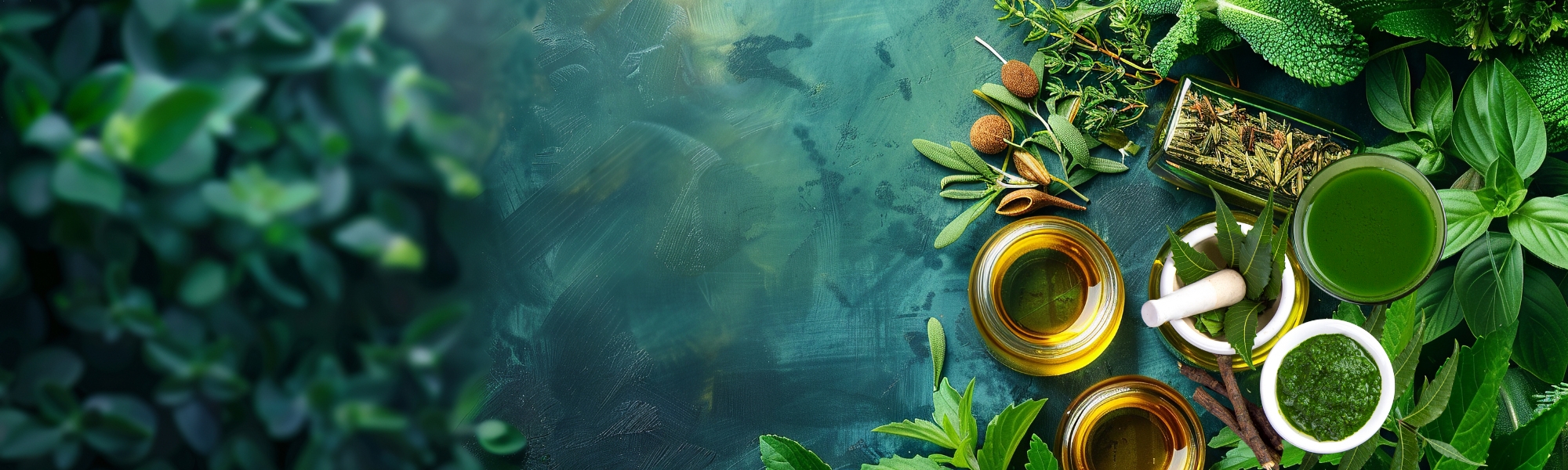 Ayurveda herbs and consultation setting